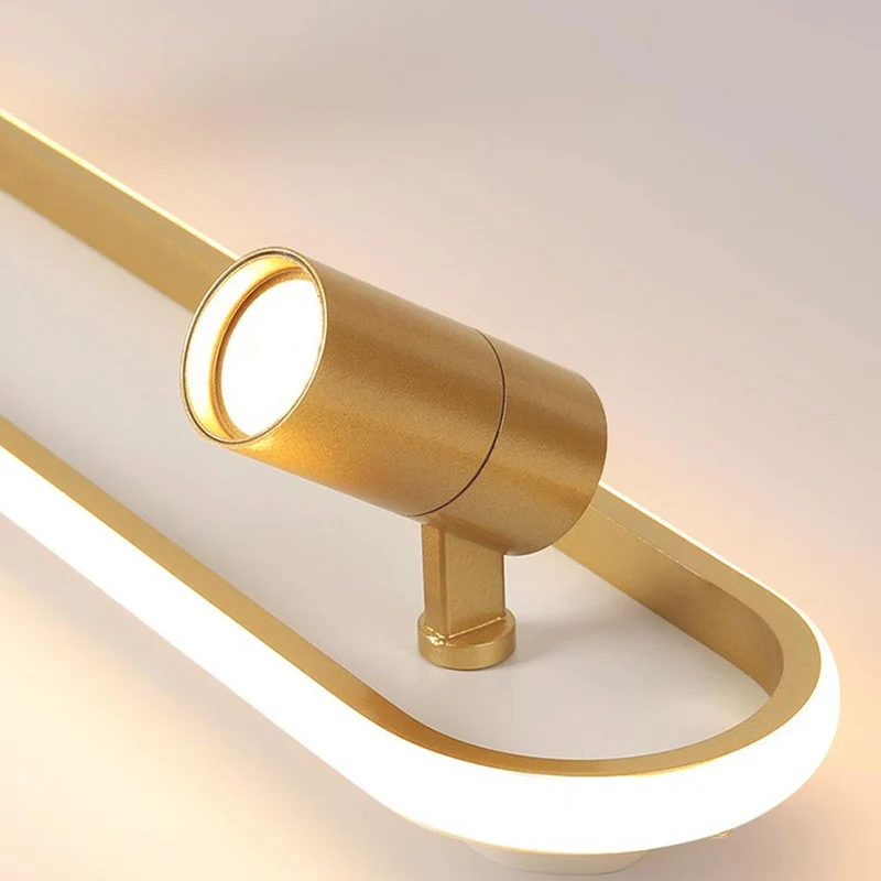 Flush Mount Ceiling Track Lighting Spotlight Stylish Linear LED, Gold & White