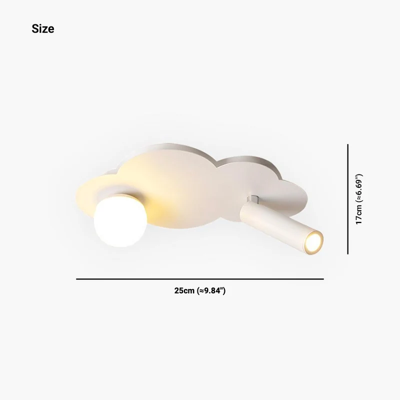 Ceiling Light with Spotlight Minimalist Cloud, White