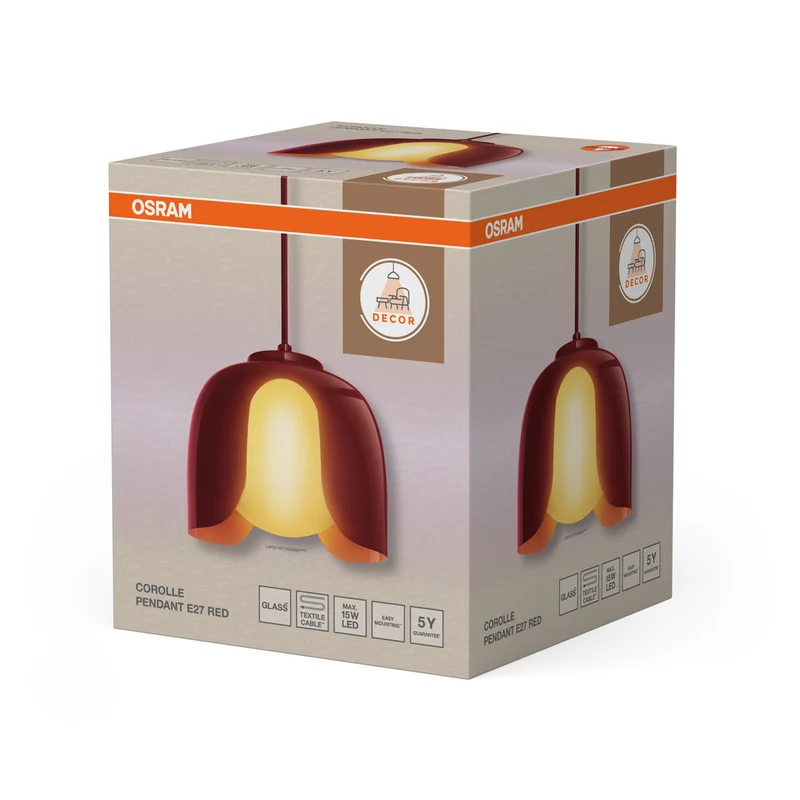 OSRAM DECOR Corolle Pendelleuchte E27 Rot