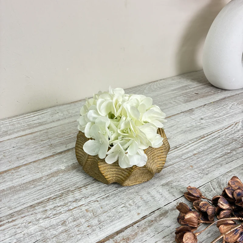 PTMD Blumentopf Keramikschale Blumenform Ocker Senfgelb Deko