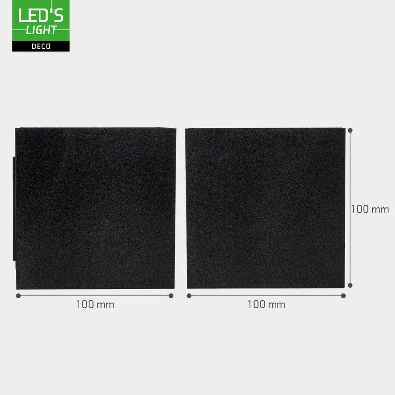 LED Wandleuchte 90° 7W 380lm 1800K extra warmweiß IP54 Schwarz - Lumo
