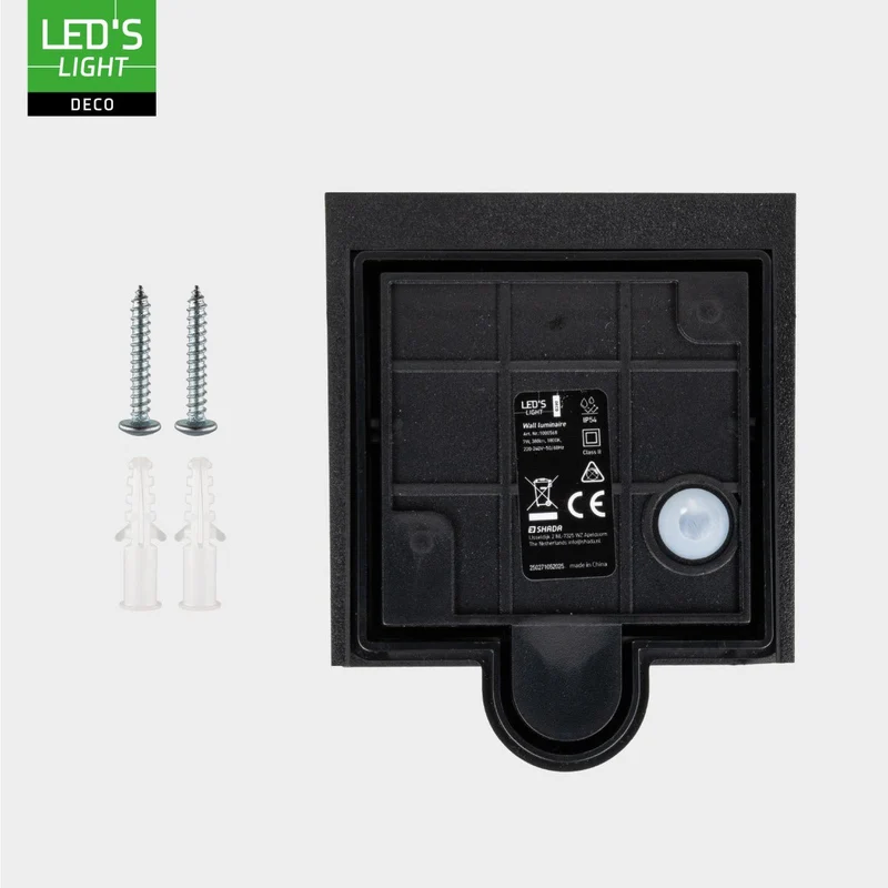 Lumo Qube Sensor-Wandleuchte für den Außenbereich mit Lichtquelle – 380 lm, 1800 K – Schwarz