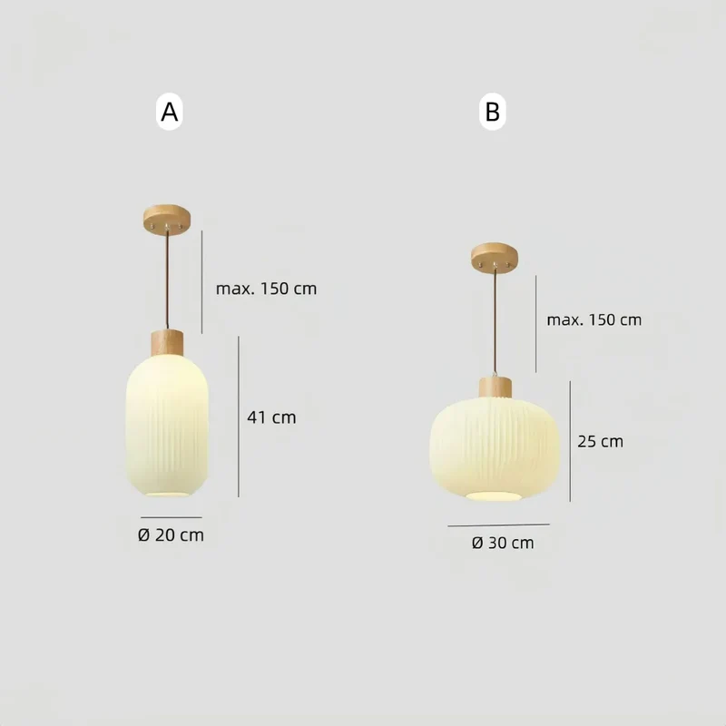 Skandinavische Pendelleuchte aus Opalglas für Schlafzimmer