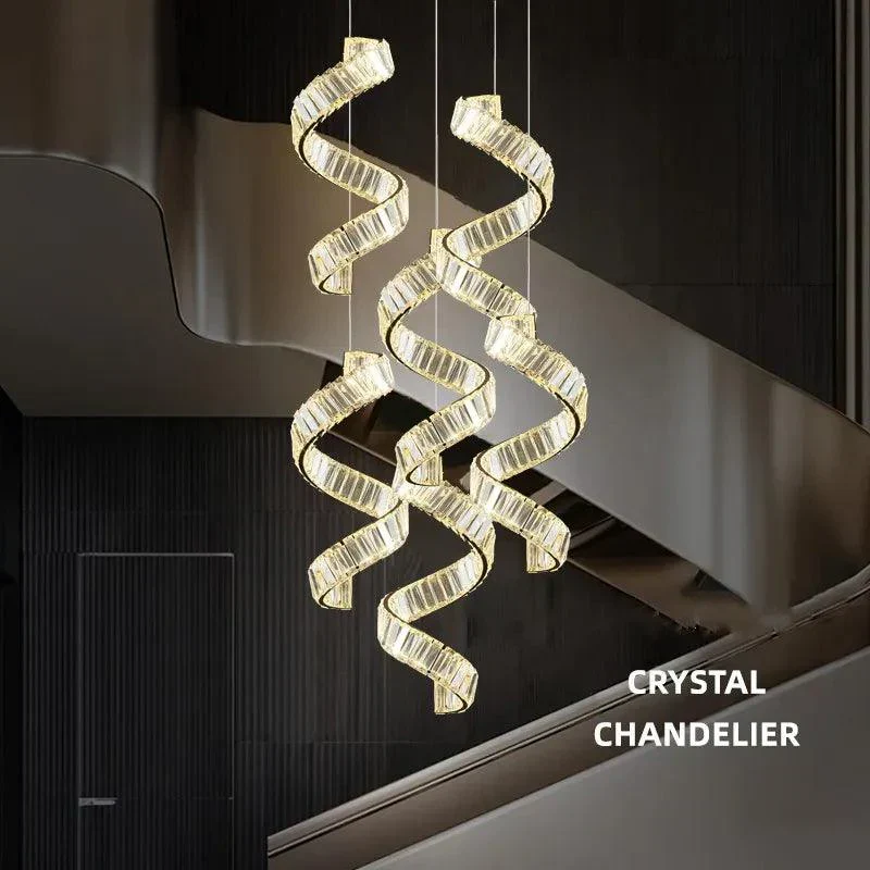 Goldener Kristall-Luster für luxuriöse Räume – Auréosial