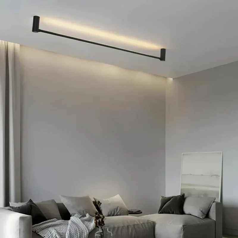 LED Deckenlampe schwarz lang, minimalistisches Design