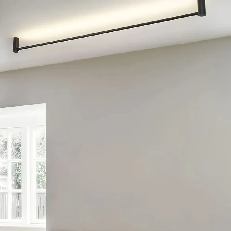 LED Deckenlampe schwarz lang, minimalistisches Design