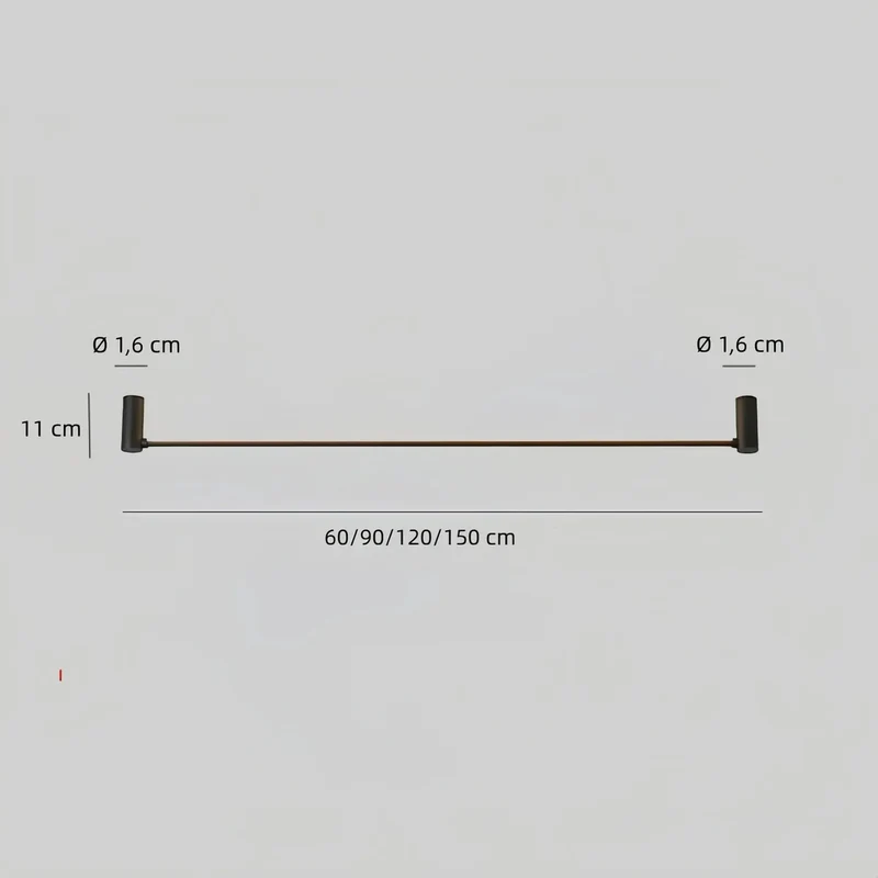 LED Deckenlampe schwarz lang, minimalistisches Design