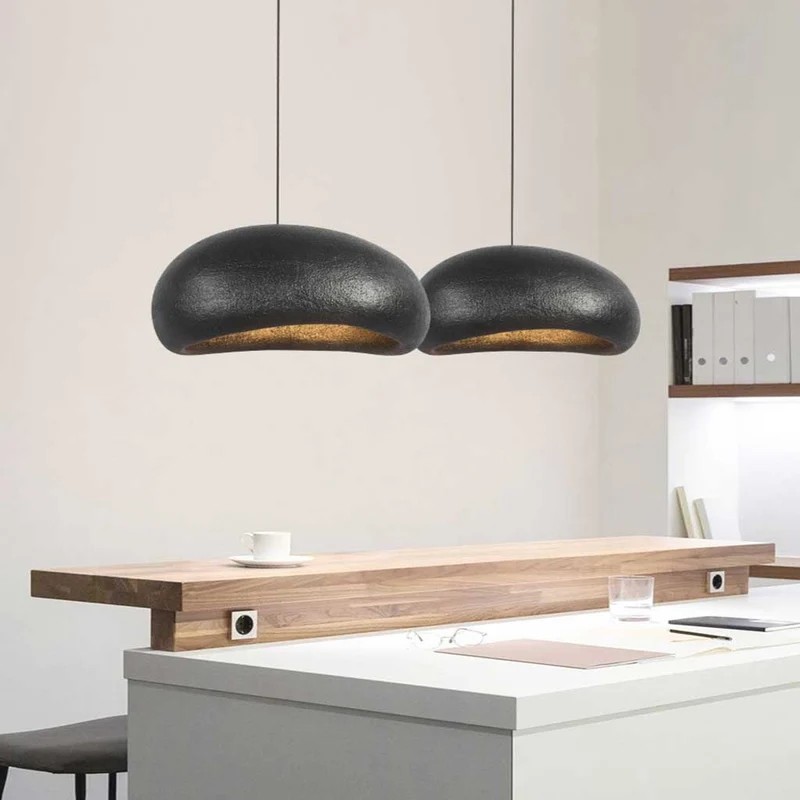Pendant Light Japanese Wabi-Sabi Cloud, Metal Silver / Black