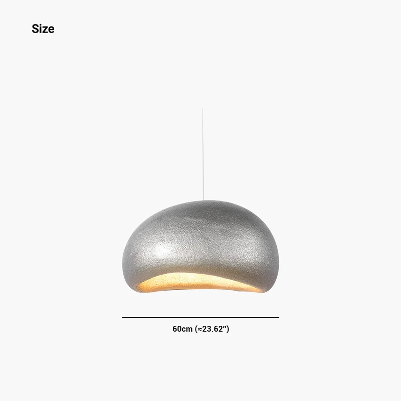 Pendant Light Japanese Wabi-Sabi Cloud, Metal Silver / Black