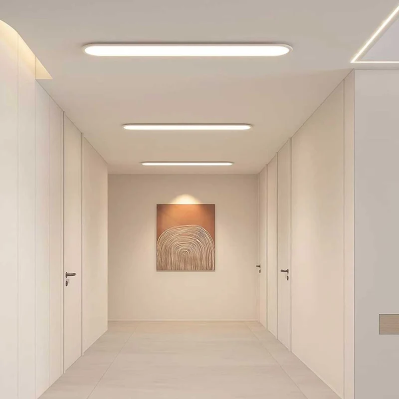 Flush Mount Ceiling Light LED Modern Rounded Rectangle, White