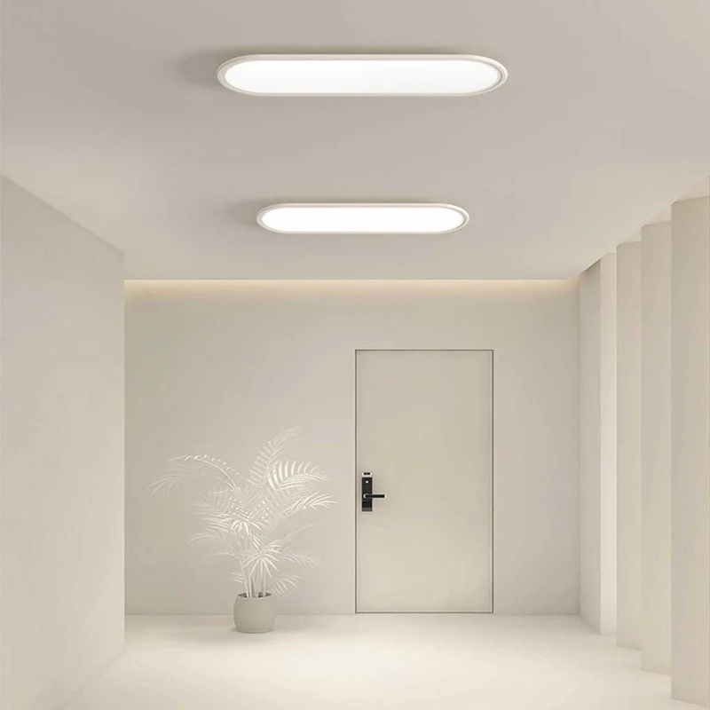 Flush Mount Ceiling Light LED Modern Rounded Rectangle, White
