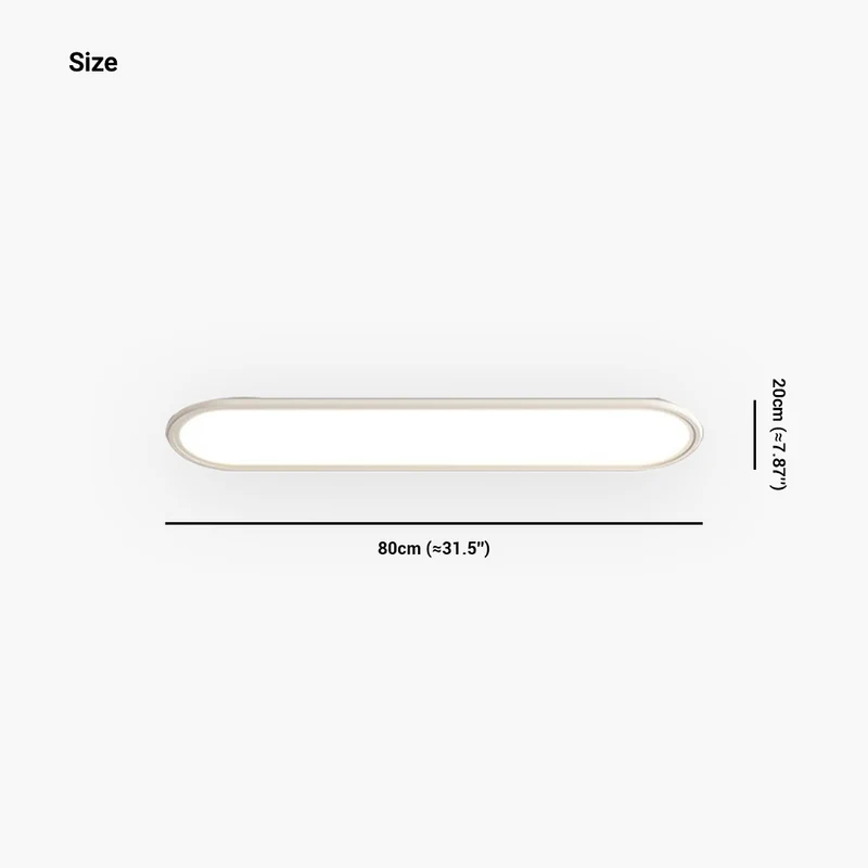 Flush Mount Ceiling Light LED Modern Rounded Rectangle, White