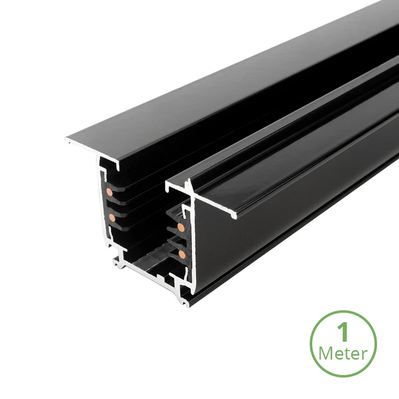 3-Phasen-Schiene | Unterputz | 100 cm | Schwarz