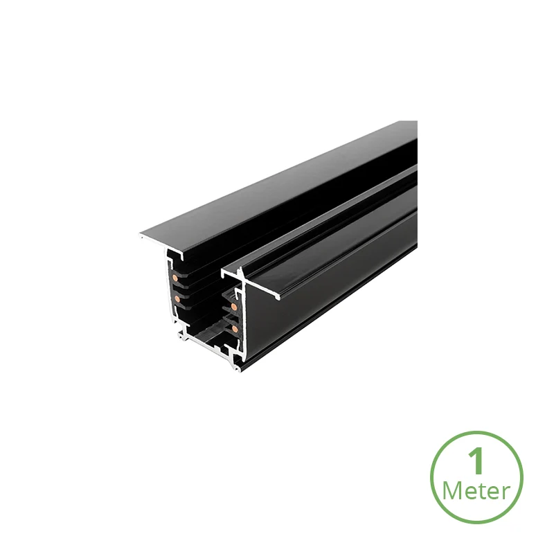 3-Phasen-Schiene | Unterputz | 100 cm | Schwarz