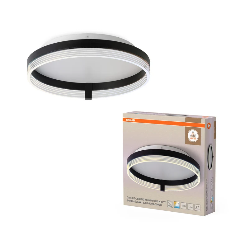 OSRAM DECOR Circle Deckenleuchte 400 25W CLICKCCT Schwarz