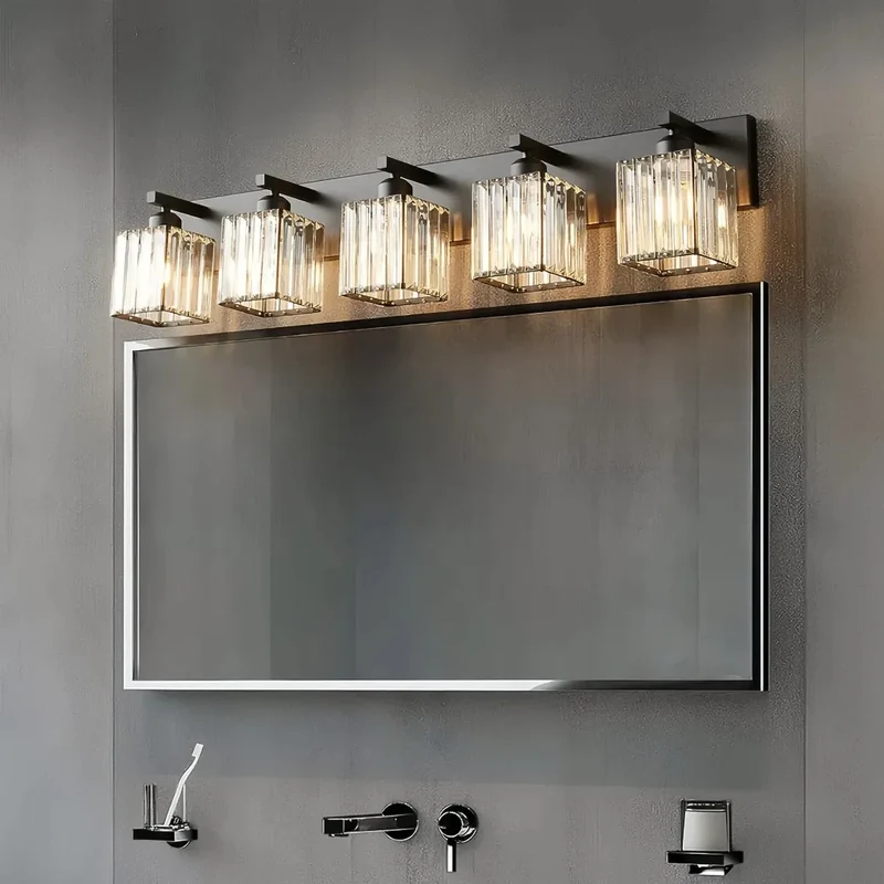 LED Badezimmer-Wandleuchte mit Kristall-Lampenschirm, IP44