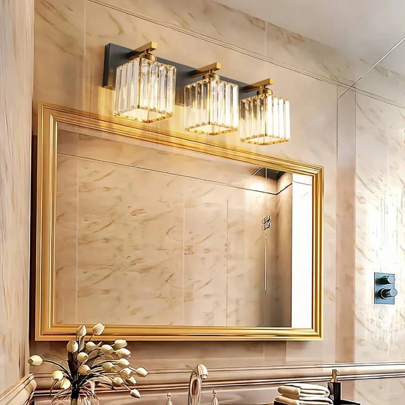 LED Badezimmer-Wandleuchte mit Kristall-Lampenschirm, IP44