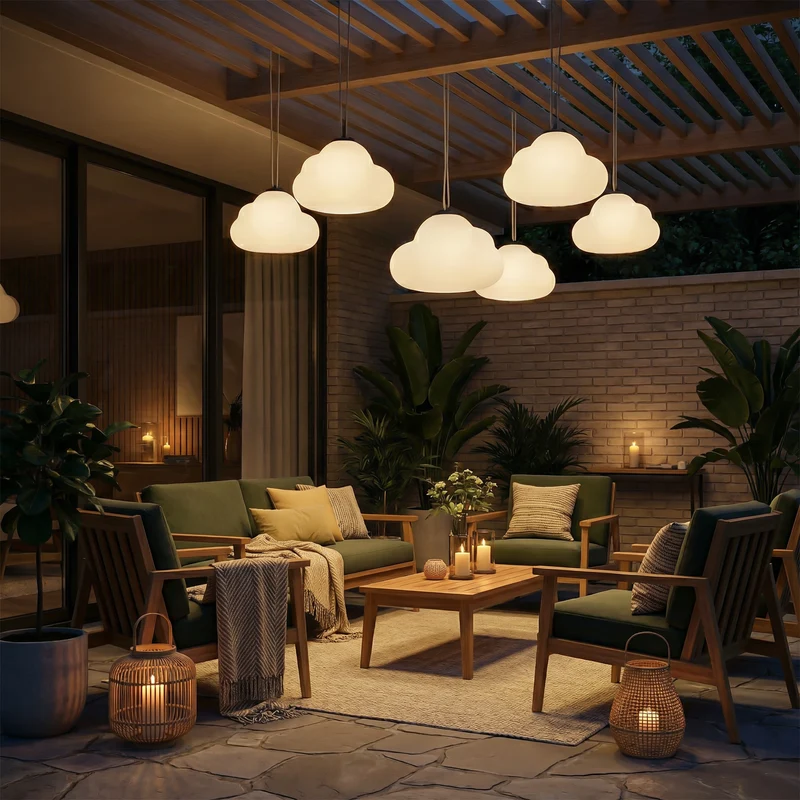 LED-Hängeleuchte aus Metall und Acryl für Garten – Metacryl