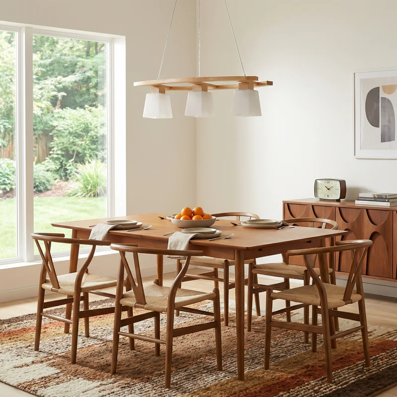 Moderne japanische Holzpendelleuchte – Senka