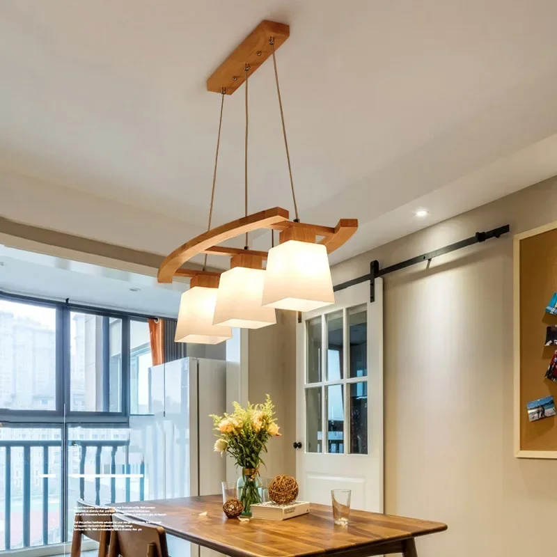 Moderne japanische Holzpendelleuchte – Senka