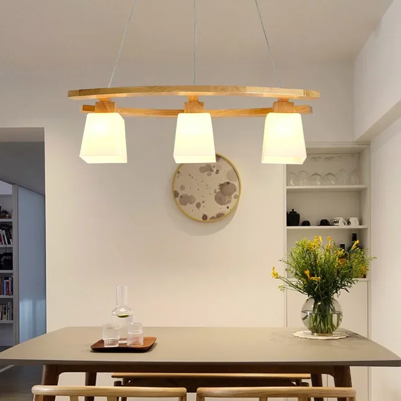 Moderne japanische Holzpendelleuchte – Senka
