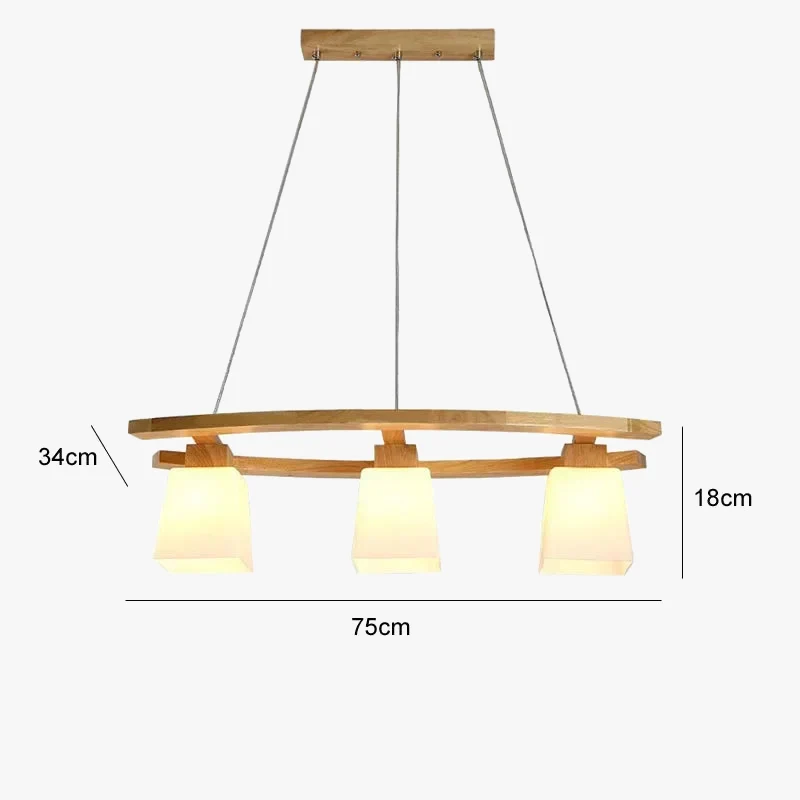 Moderne japanische Holzpendelleuchte – Senka
