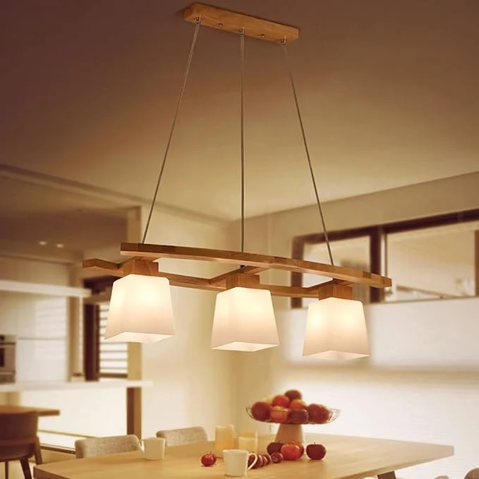 Moderne japanische Holzpendelleuchte – Senka