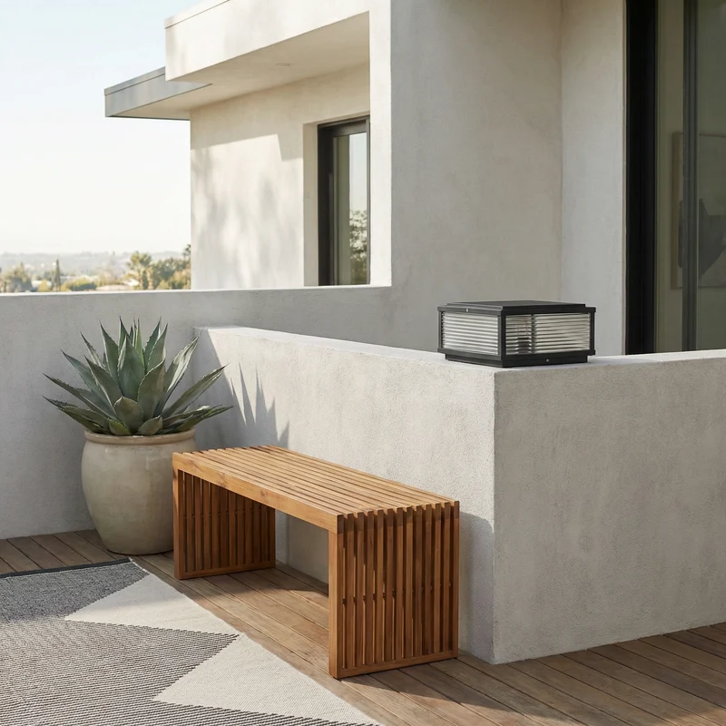 Schwarze Außen-Stehlampe aus geriffeltem Glas – Veraluce