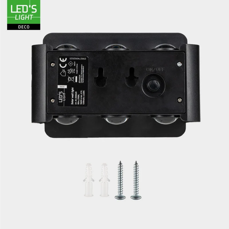 LED Solar Außenleuchte 50lm 2700K warmweiß IP54 Schwarz - LED's Light Deco