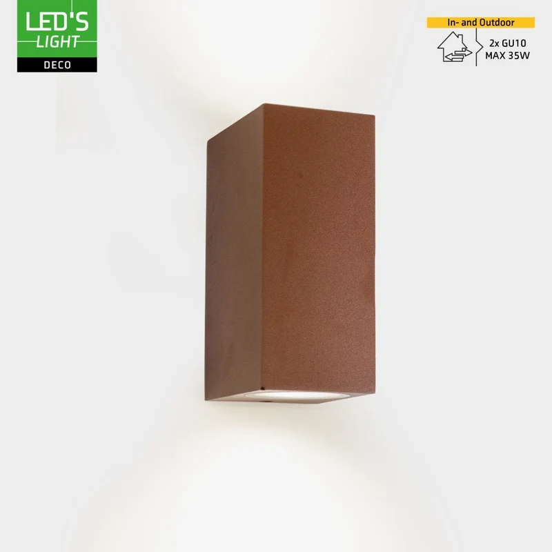 LED Wandleuchte GU10 IP44 Rostfarben - LED's Light