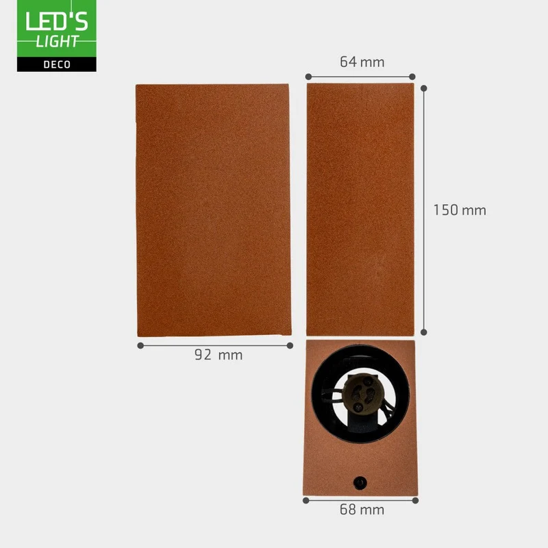 LED Wandleuchte GU10 IP44 Rostfarben - LED's Light