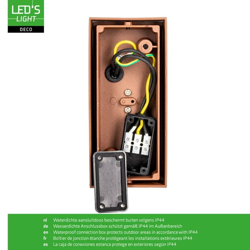 LED Wandleuchte GU10 IP44 Rostfarben - LED's Light