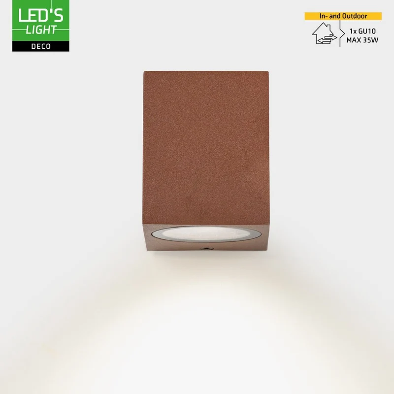 LED Wandleuchte GU10 max. 35W IP44 Rostfarben - LED's Light