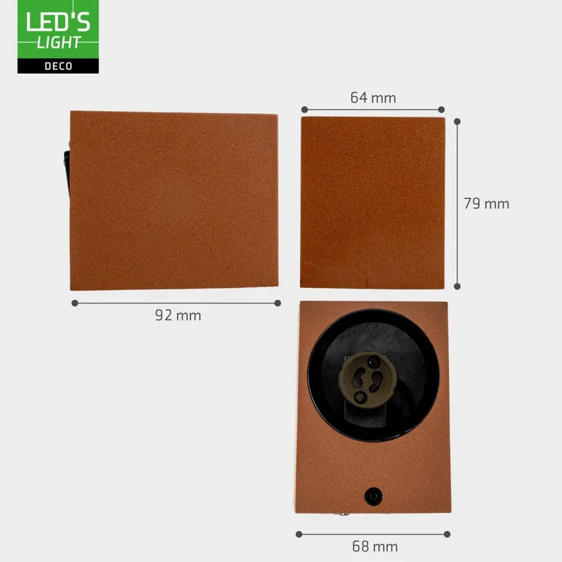 LED Wandleuchte GU10 max. 35W IP44 Rostfarben - LED's Light