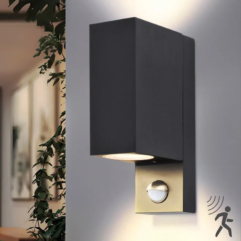 LED Wandleuchte GU10 H 220mm IP44 Schwarz - LED's Light