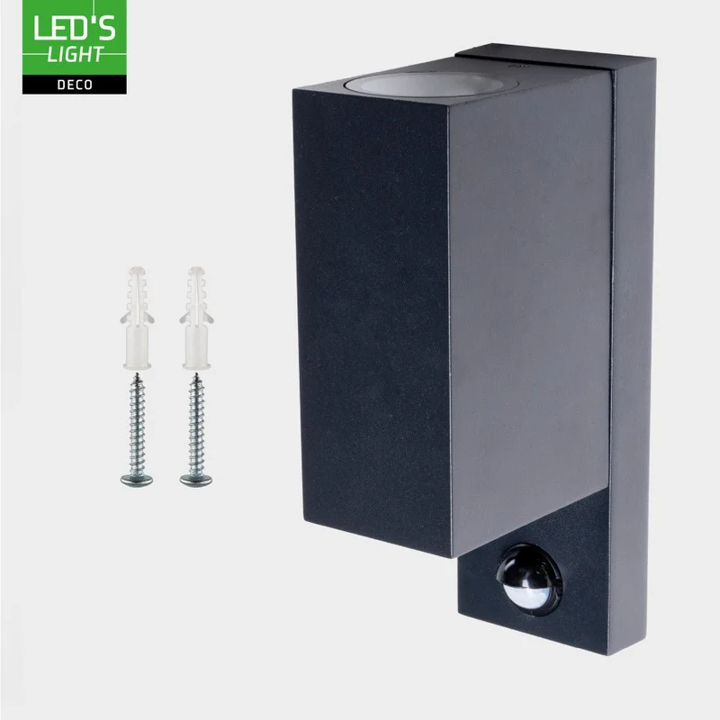 LED Wandleuchte GU10 H 220mm IP44 Schwarz - LED's Light