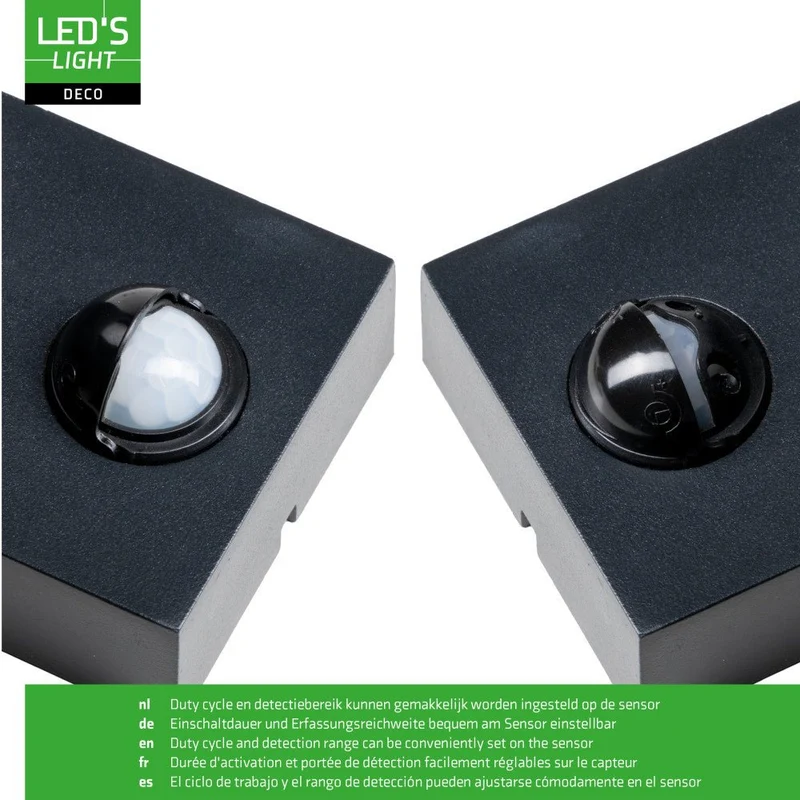 LED Wandleuchte GU10 H 220mm IP44 Schwarz - LED's Light