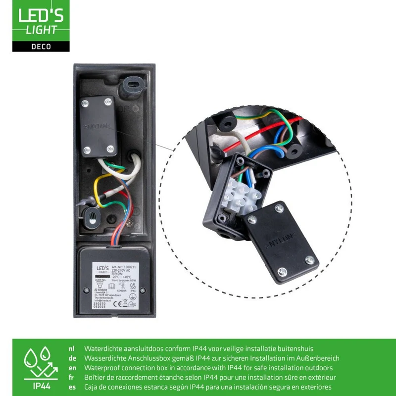 LED Wandleuchte GU10 H 220mm IP44 Schwarz - LED's Light