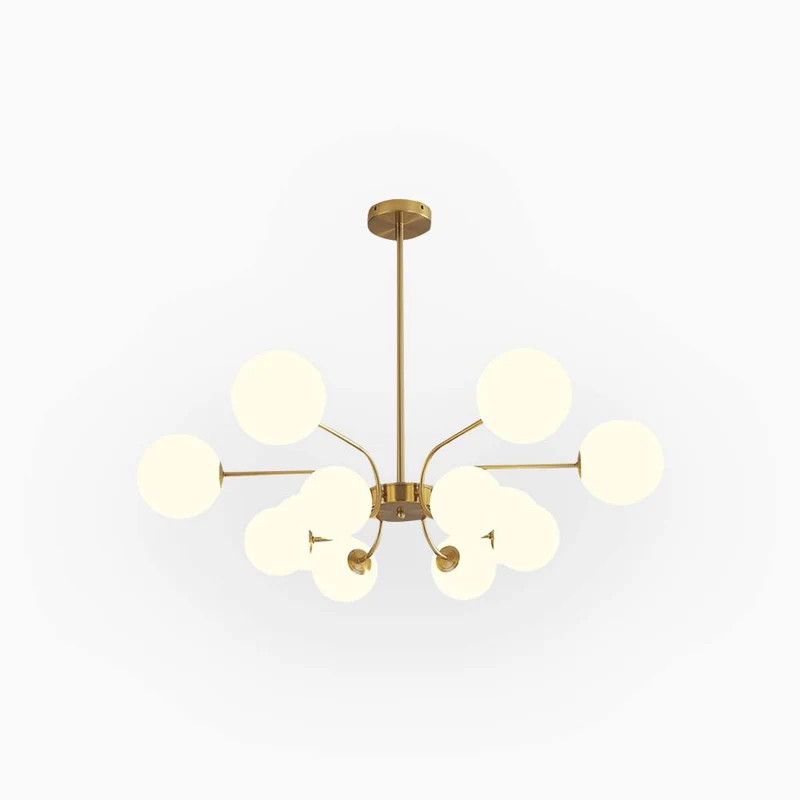 Chandelier Modern Nordic Sputnik Glass Globe, Chrome/Gold