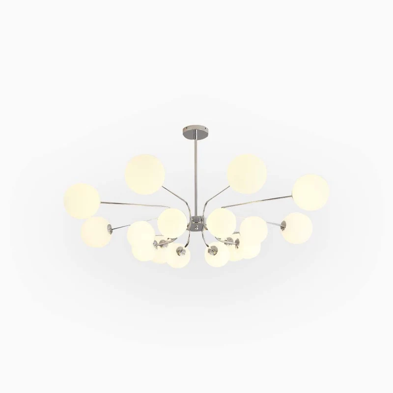 Chandelier Modern Nordic Sputnik Glass Globe, Chrome/Gold
