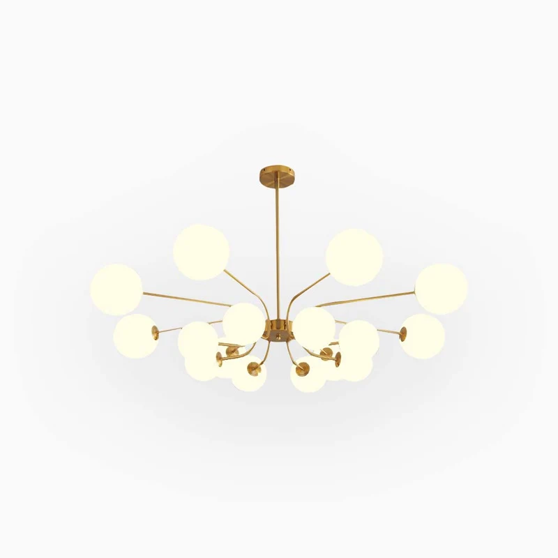 Chandelier Modern Nordic Sputnik Glass Globe, Chrome/Gold