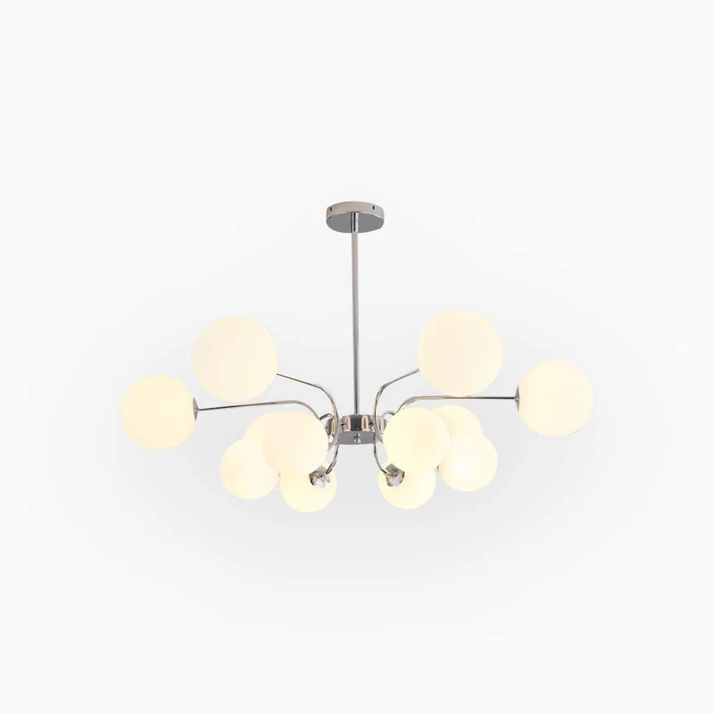 Chandelier Modern Nordic Sputnik Glass Globe, Chrome/Gold