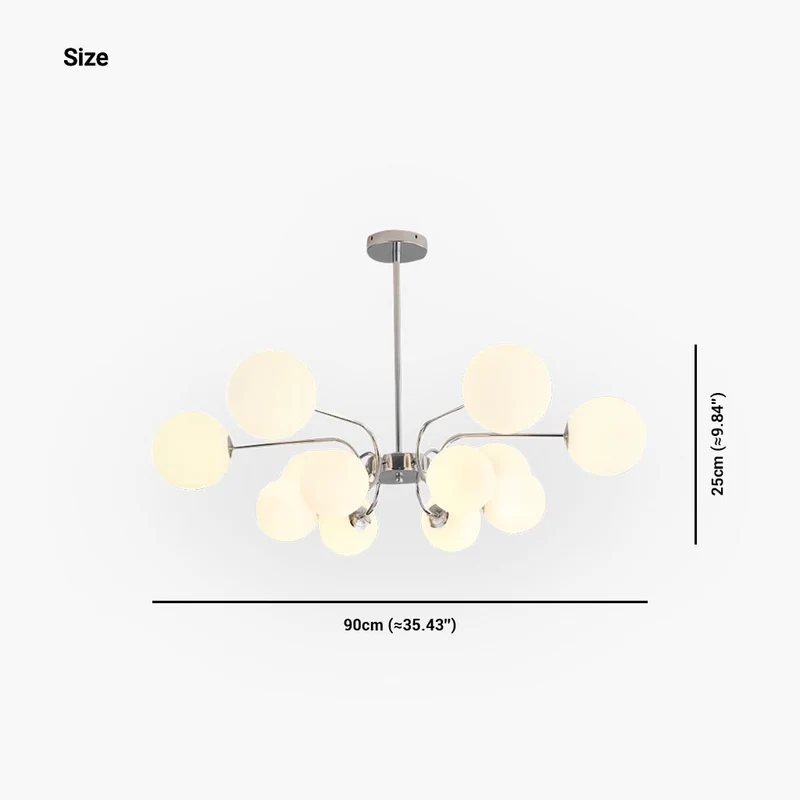 Chandelier Modern Nordic Sputnik Glass Globe, Chrome/Gold