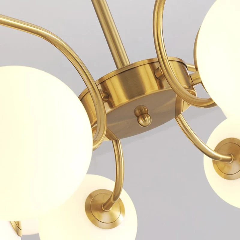 Chandelier Modern Nordic Sputnik Glass Globe, Chrome/Gold