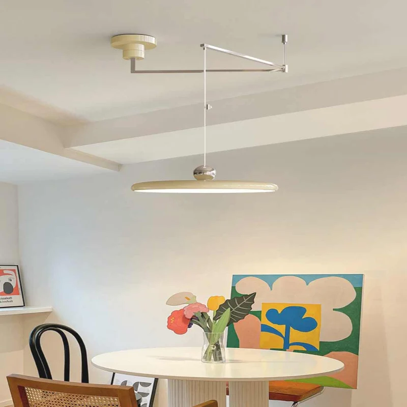 Pendant Light Adjustable Swing Arm UFO Dimmable, 5 Colors