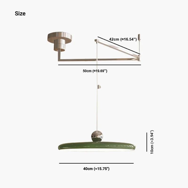 Pendant Light Adjustable Swing Arm UFO Dimmable, 5 Colors