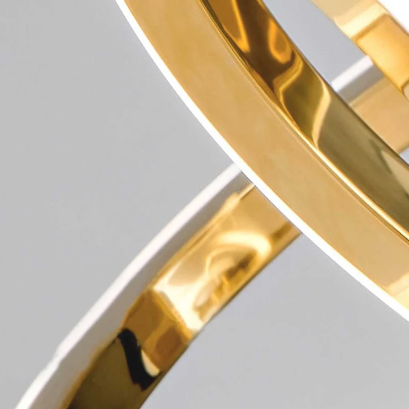 Chandelier Modern Linear Curved Wave LED, Gold