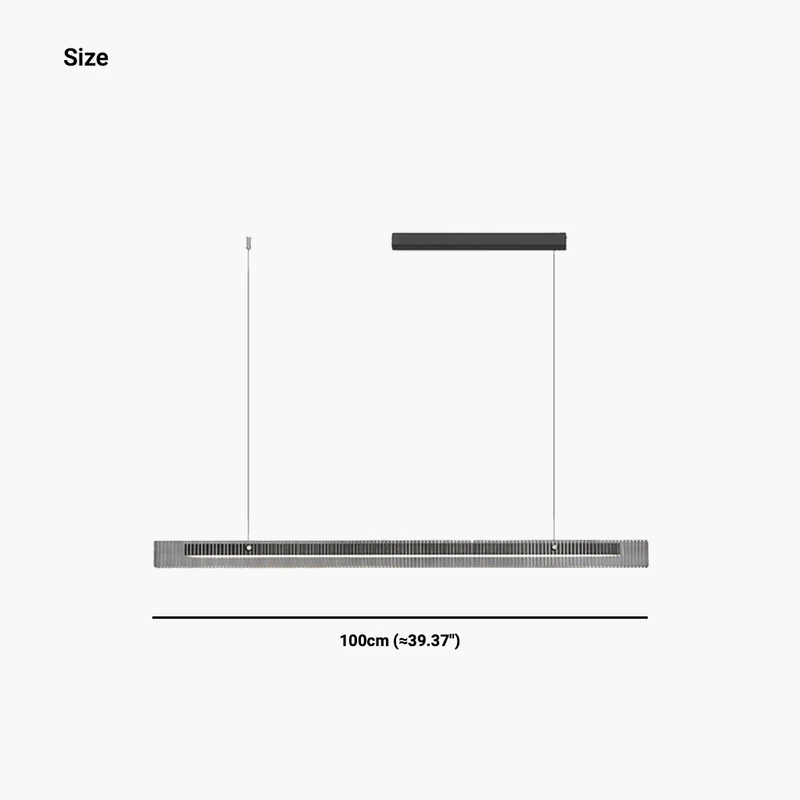 Pendant Light Minimalist Linear Glass LED Dimmable, Black