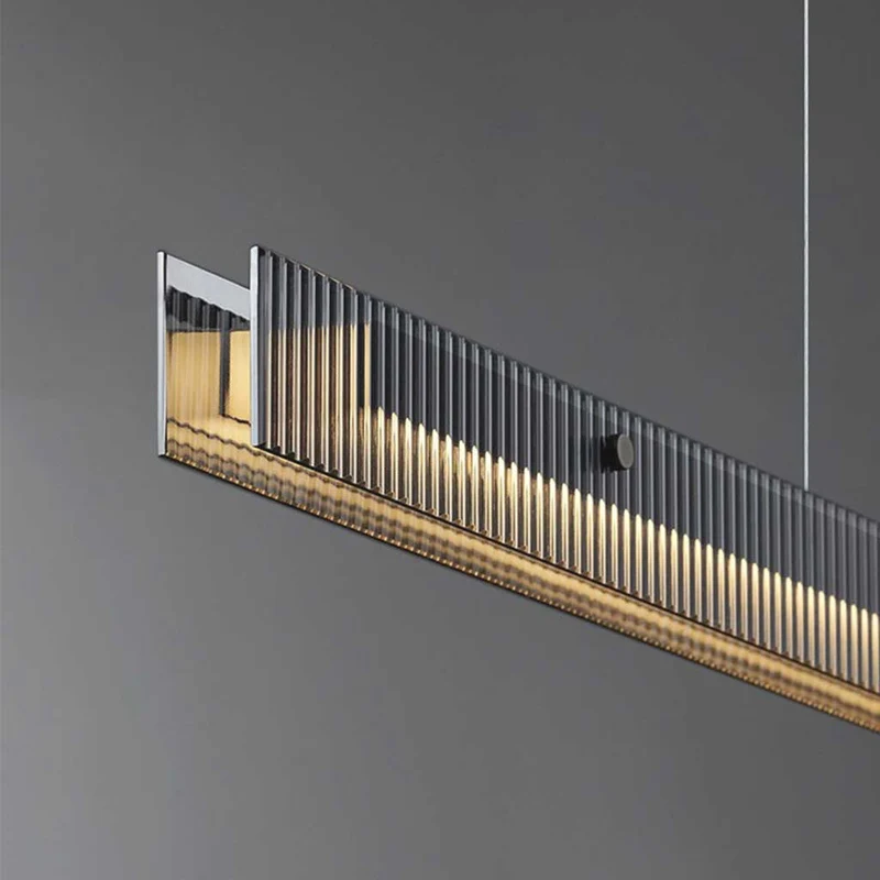Pendant Light Minimalist Linear Glass LED Dimmable, Black