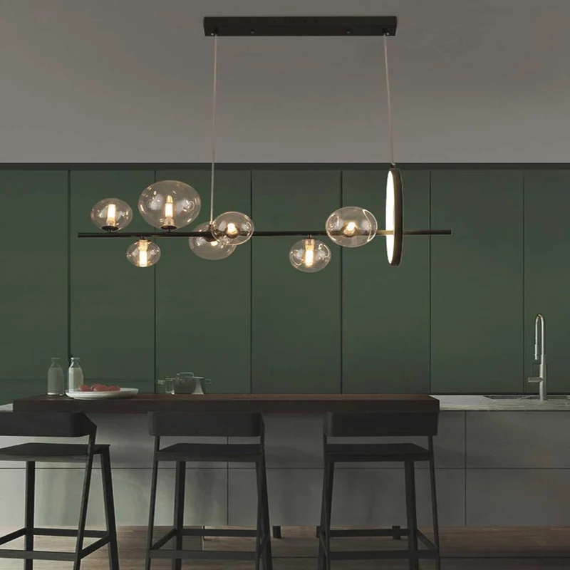 Pendant Light Chandelier Fashion Linear Glass Bubble